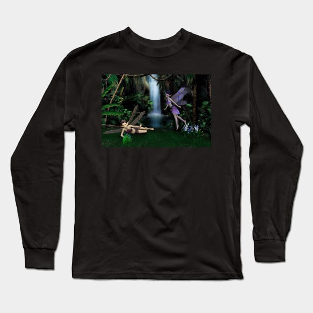 Fantasy elf at secret spot Long Sleeve T-Shirt by Carlosr1946